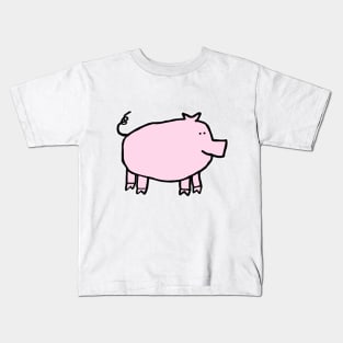 Soft Pink Pig Right Kids T-Shirt